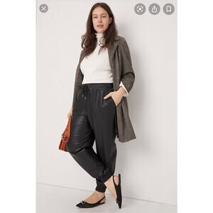 Avec Les Filles Faisa Faux Leather Joggers